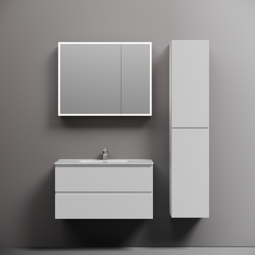 Тумба под раковину Sancos FOLK FL90W 89х45х50 подвесная цвет белый - фото 2